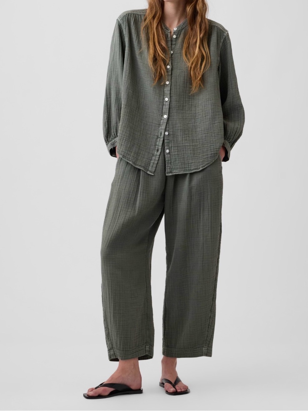 NWT GAP Cotton Gauze Easy Barrel Pants